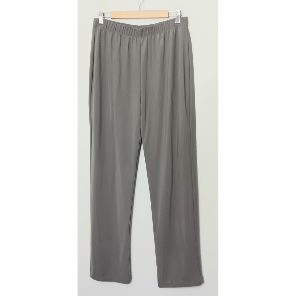 Susan Graver Essential Pants Women's Size L Gray Knit Pullon Pre-owned